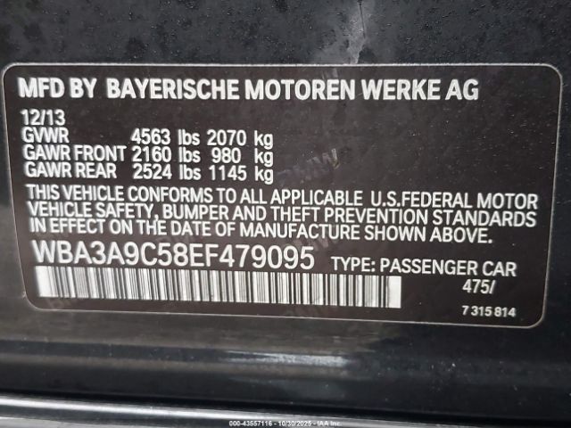 2014 BMW 335I WBA3A9C58EF479095 Photo 8