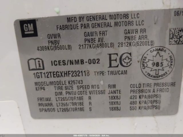 2017 GMC SIERRA 2500HD 1GT12TEGXHF232118 Photo 8