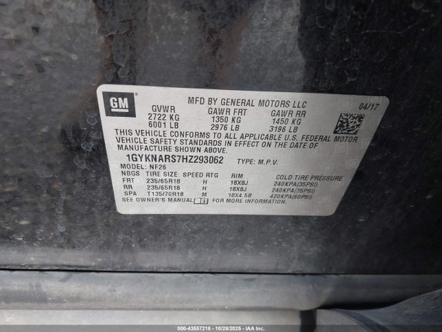 2017 CADILLAC XT5 1GYKNARS7HZ293062 Photo 8