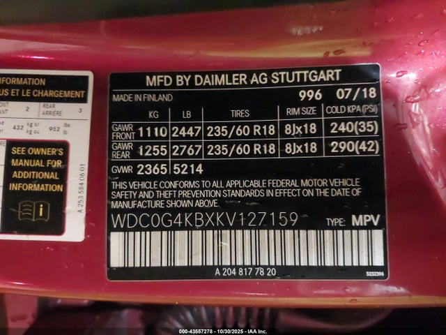 2019 MERCEDES-BENZ GLC 300 WDC0G4KBXKV127159 Photo 8