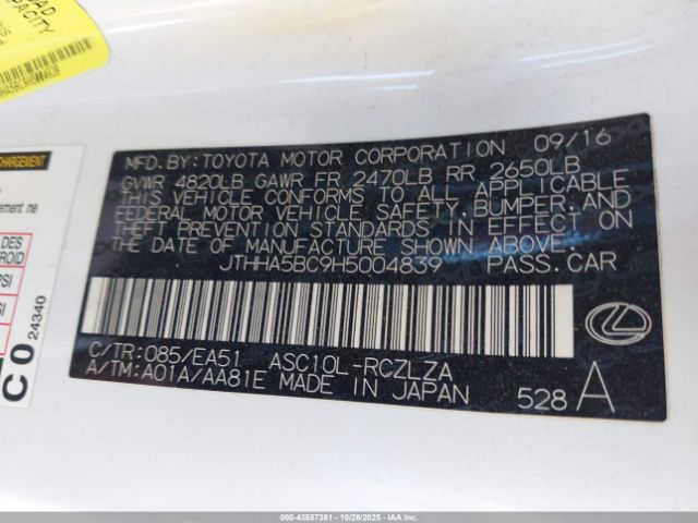 2017 LEXUS RC 200T JTHHA5BC9H5004839 Photo 8