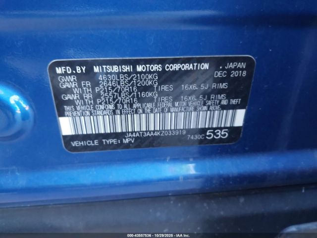 2019 MITSUBISHI ECLIPSE CROSS JA4AT3AA4KZ033919 Photo 8