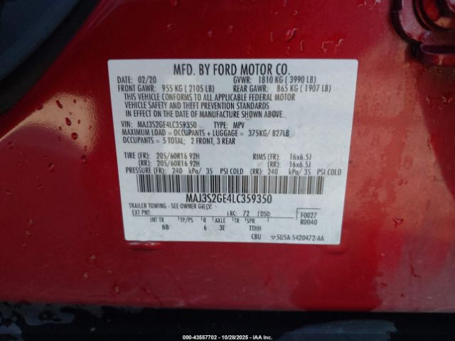 2020 FORD ECOSPORT MAJ3S2GE4LC359350 Photo 8