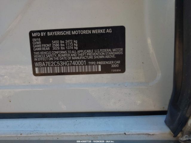 2017 BMW 740I WBA7E2C53HG740001 Photo 8