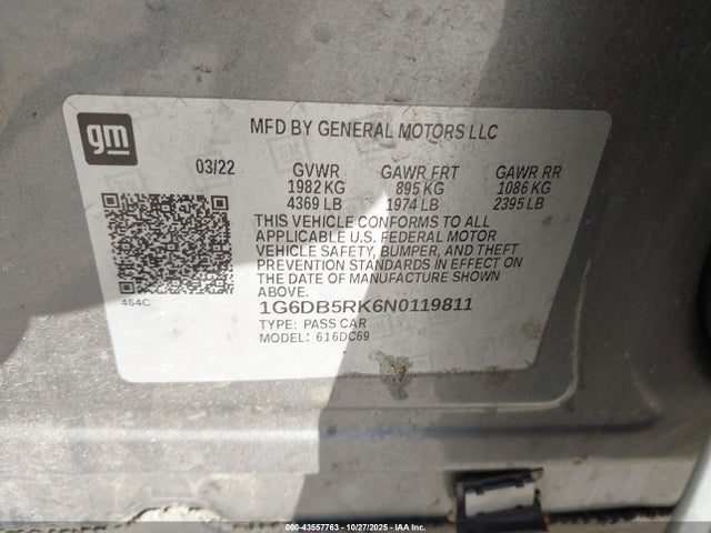 2022 CADILLAC CT4 1G6DB5RK6N0119811 Photo 8