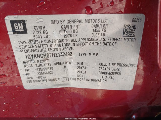 2017 CADILLAC XT5 1GYKNCRS7HZ142492 Photo 8