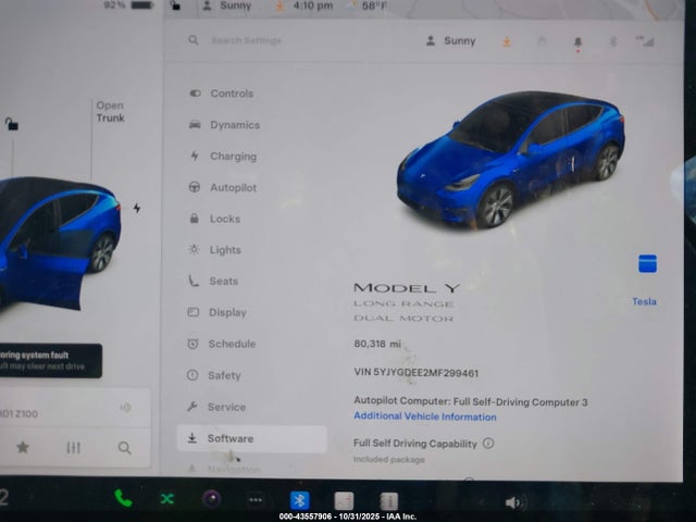 2021 TESLA MODEL Y 5YJYGDEE2MF299461 Photo 6