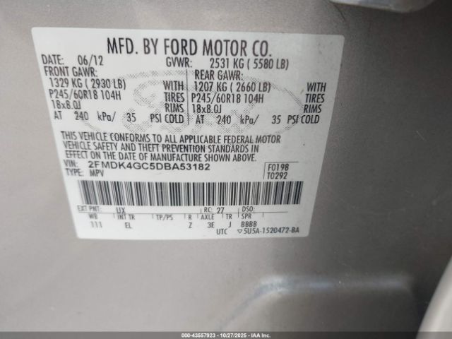 2013 FORD EDGE 2FMDK4GC5DBA53182 Photo 8