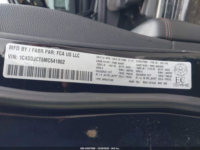 2021 DODGE DURANGO 1C4SDJCT6MC641862 Photo 8