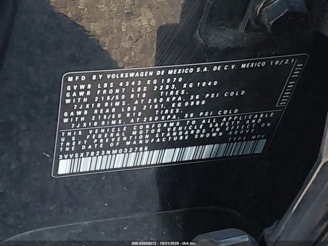 2022 VOLKSWAGEN TAOS 3VVSX7B23NM032765 Photo 8
