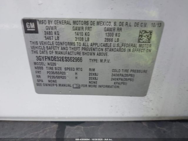 2014 CADILLAC SRX 3GYFNDE32ES562966 Photo 8