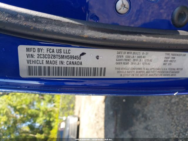 2021 DODGE CHALLENGER 2C3CDZBT5MH599450 Photo 8