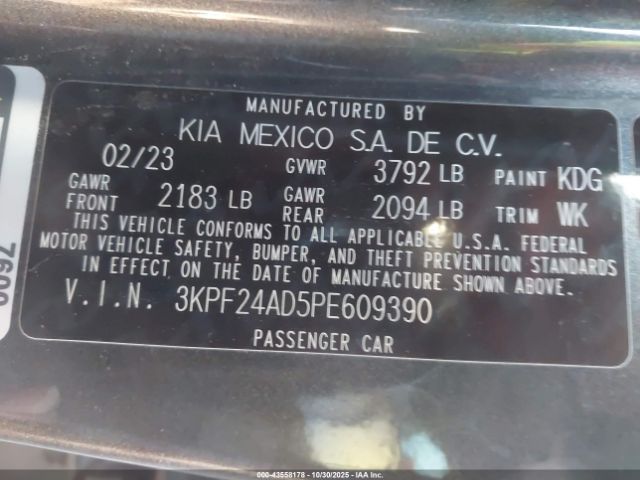 2023 KIA FORTE 3KPF24AD5PE609390 Photo 8