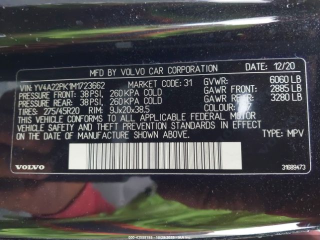 2021 VOLVO XC90 YV4A22PK1M1723662 Photo 8