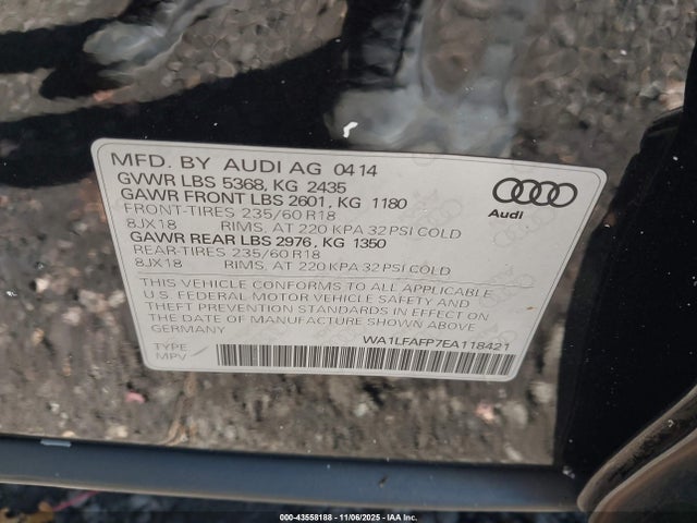 2014 AUDI Q5 WA1LFAFP7EA118421 Photo 8