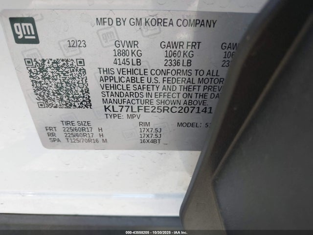 KL77LFE25RC207141 Chevrolet Trax Fwd Sp