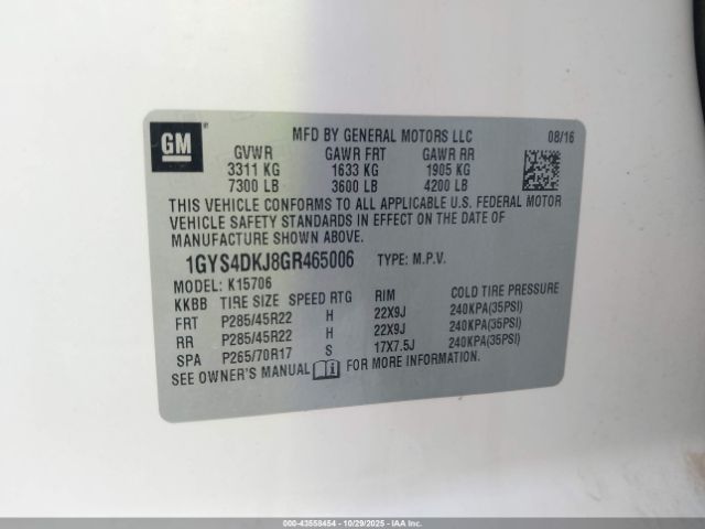 2016 CADILLAC ESCALADE 1GYS4DKJ8GR465006 Photo 8