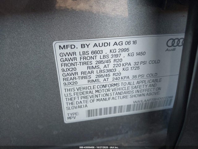 2017 AUDI Q7 WA1LAAF73HD022268 Photo 8