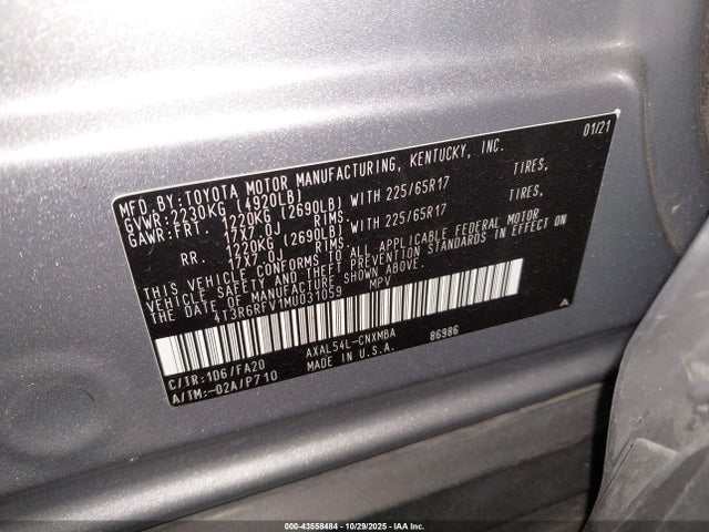 2021 TOYOTA RAV4 HYBRID 4T3R6RFV1MU031059 Photo 8