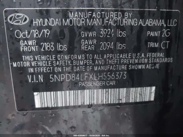 2020 HYUNDAI ELANTRA 5NPD84LFXLH556373 Photo 8