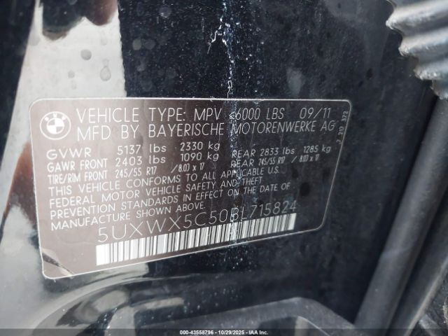 2011 BMW X3 5UXWX5C50BL715824 Photo 8