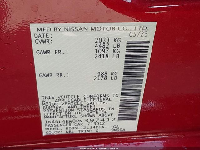 2023 NISSAN ALTIMA 1N4BL4EW0PN397412 Photo 8