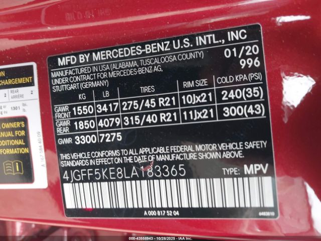 2020 MERCEDES-BENZ GLS 450 4JGFF5KE8LA183365 Photo 8