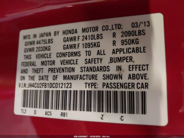 2013 ACURA TSX JH4CU2F81DC012123 Photo 8