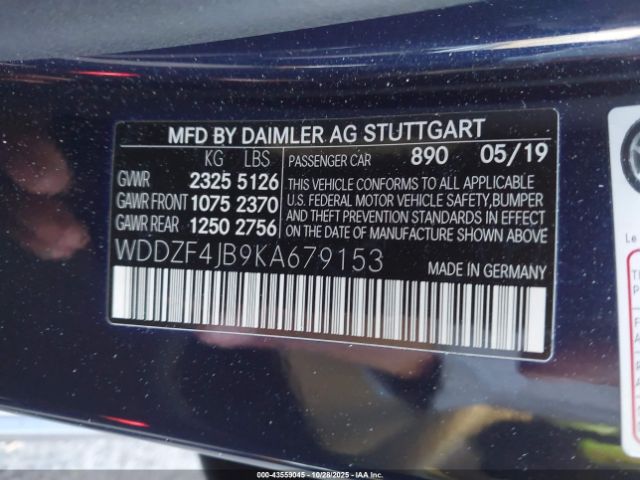 2019 MERCEDES-BENZ E 300 WDDZF4JB9KA679153 Photo 8