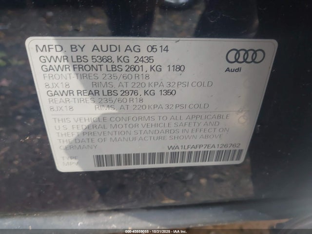2014 AUDI Q5 WA1LFAFP7EA126762 Photo 8