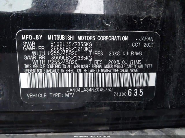 2022 MITSUBISHI OUTLANDER JA4J4UA84NZ045752 Photo 8