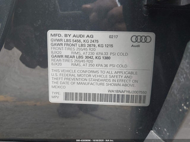 2018 AUDI Q5 WA1BNAFY6J2007550 Photo 8