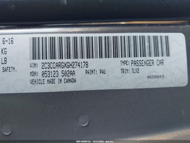 2016 CHRYSLER 300 2C3CCARGXGH274178 Photo 8