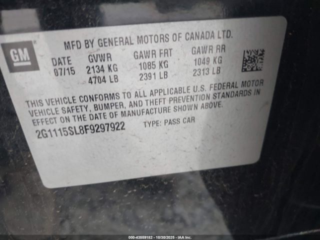 2015 CHEVROLET IMPALA 2G1115SL8F9297922 Photo 8