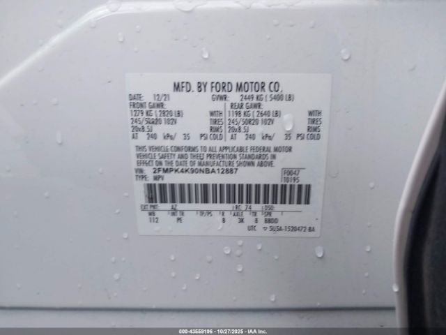 2022 FORD EDGE 2FMPK4K90NBA12887 Photo 8