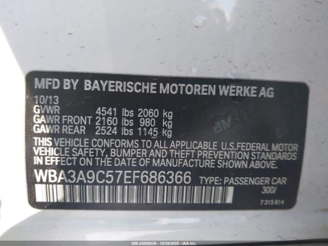 2014 BMW 335I WBA3A9C57EF686366 Photo 8