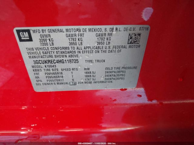 2017 CHEVROLET SILVERADO 1500 3GCUKREC4HG118725 Photo 8