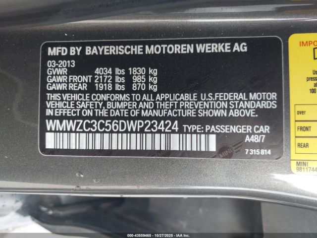 2013 MINI COUNTRYMAN WMWZC3C56DWP23424 Photo 8