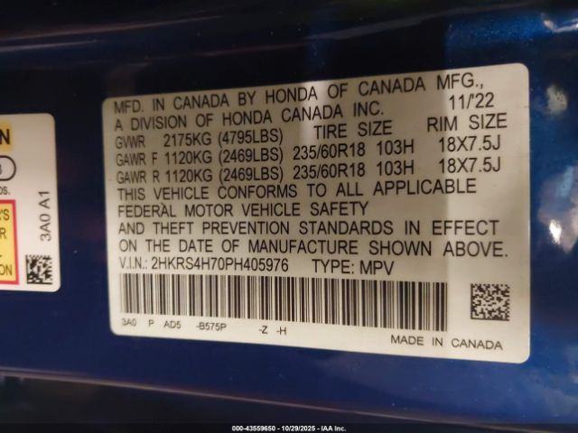 2023 HONDA CR-V 2HKRS4H70PH405976 Photo 8