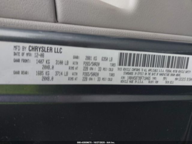 2009 CHRYSLER ASPEN 1A8HX58T99F718465 Photo 8