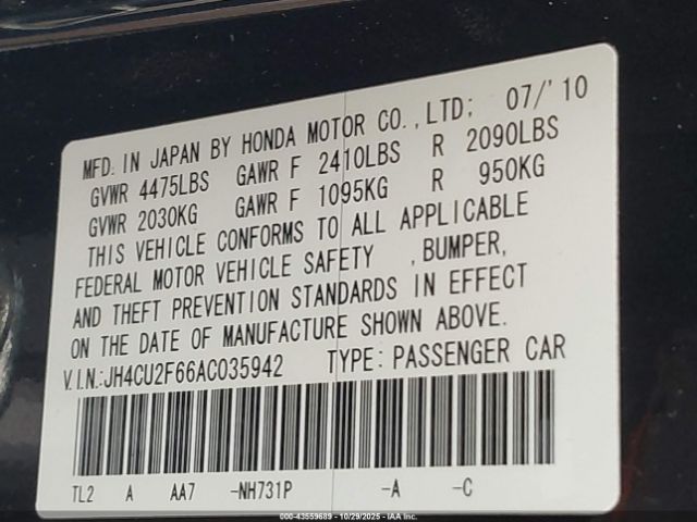 2010 ACURA TSX JH4CU2F66AC035942 Photo 8