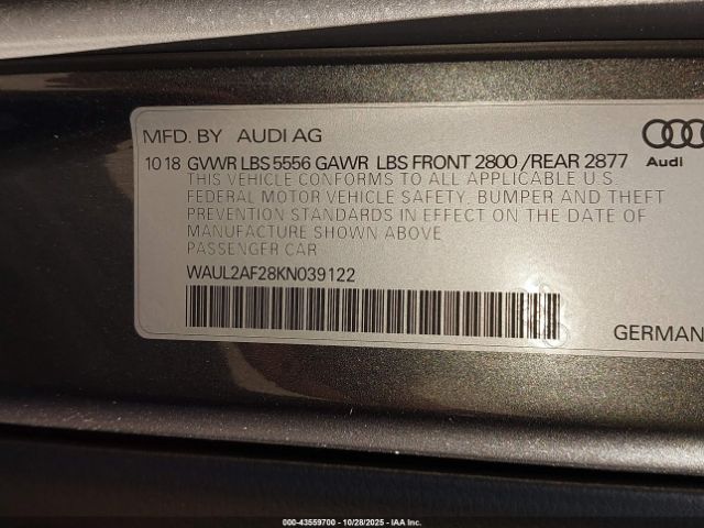 2019 AUDI A6 WAUL2AF28KN039122 Photo 8