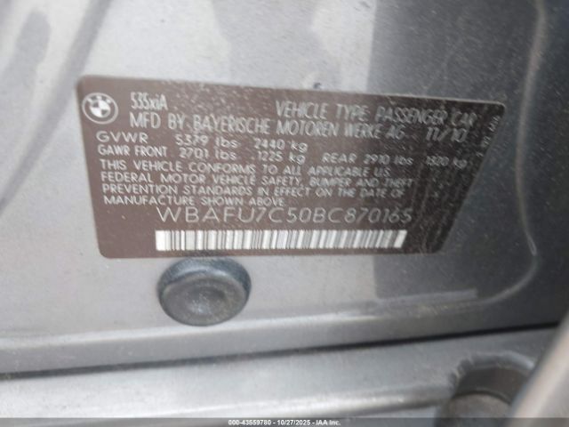 2011 BMW 535I WBAFU7C50BC870165 Photo 8