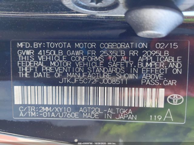 2015 SCION TC JTKJF5C72FJ008511 Photo 8