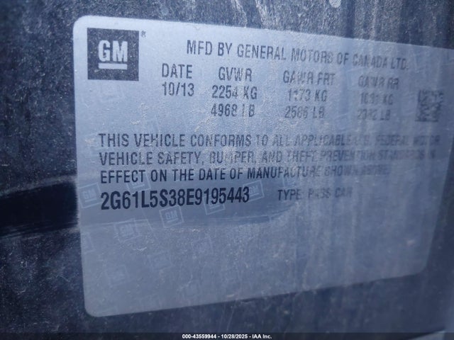 Продажа на аукционе авто 2014 Cadillac Xts Standard, vin: 2G61L5S38E9195443, номер лота: 43559944