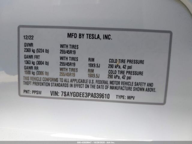 2023 TESLA MODEL Y 7SAYGDEE3PA039610 Photo 8