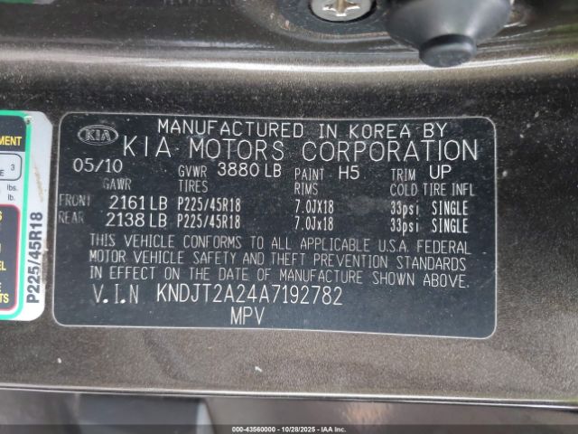 2010 KIA SOUL KNDJT2A24A7192782 Photo 8