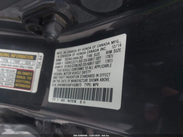 2015 HONDA CR-V 2HKRM3H56FH508675 Photo 8