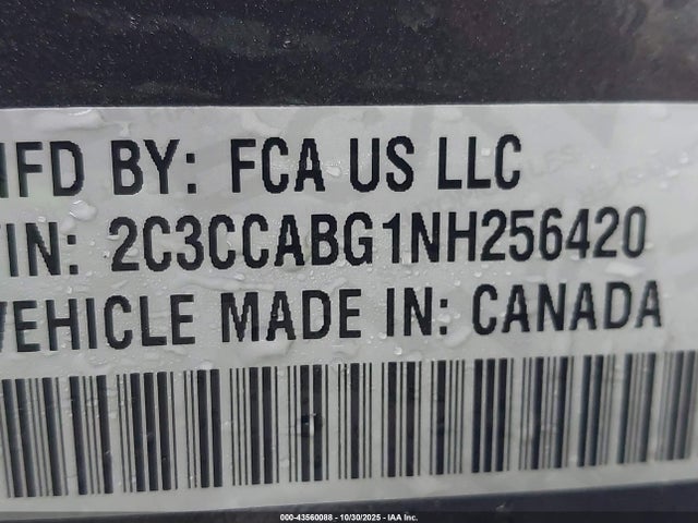 Продаж на аукціоні авто 2022 Chrysler 300 S, vin: 2C3CCABG1NH256420, номер лоту: 43560088