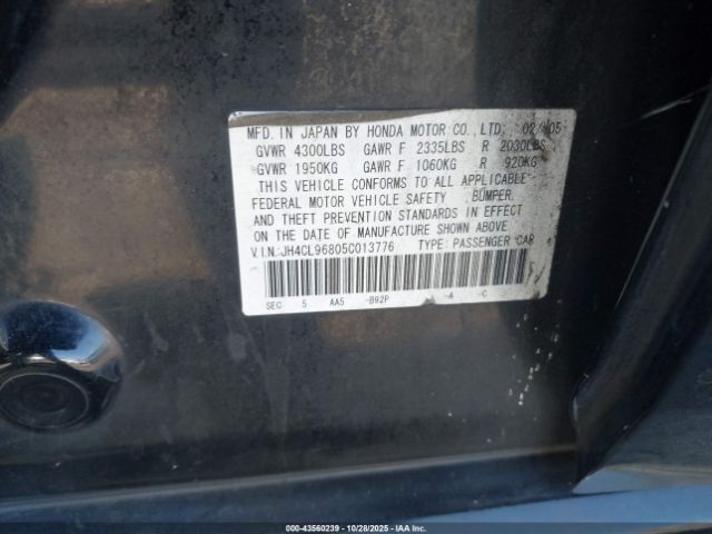 2005 ACURA TSX JH4CL96805C013776 Photo 8